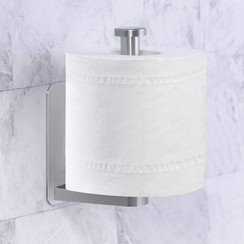 VAEHOLD Toilet Paper Holder Self Adhesive Kitchen Washroom Adhesive Toilet Roll Holder No Drilling for Bathroom Stick on Wall Stainless Steel Brushed - Image 2